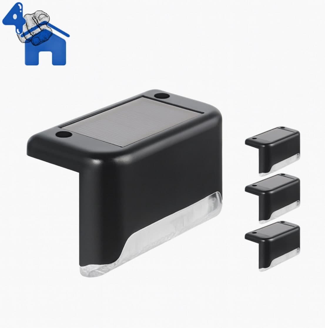 4pcs Solar-Powered LED Step & Deck Light