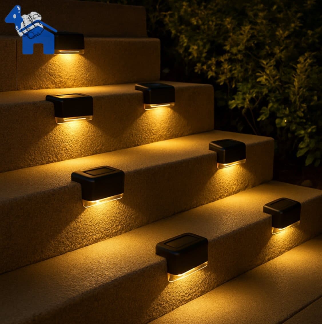 4pcs Solar-Powered LED Step & Deck Light — photo 3 of 5