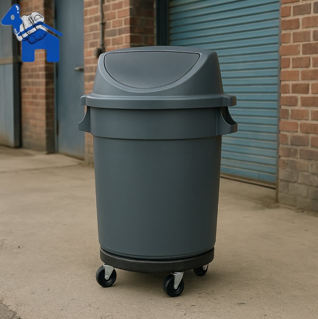 80L Circular Garbage Can with Wheels & Swing Lid — photo 3 of 4