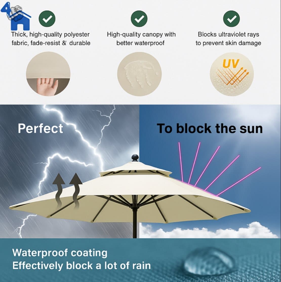 Cantilever Patio Umbrella 2.7m (9ft) — photo 3 of 7
