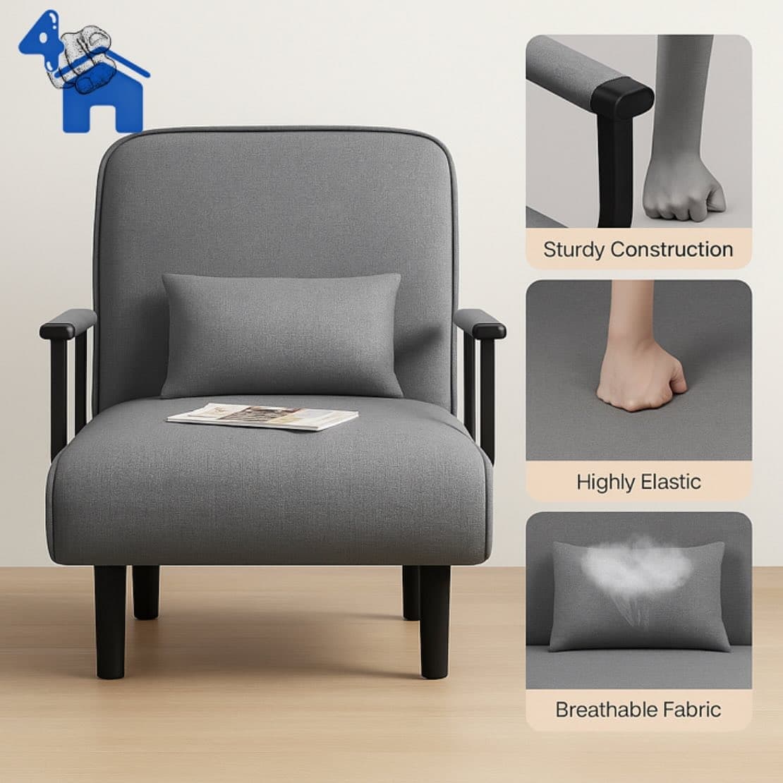 Convertible Sleeper Chair Bed - 4-in-1 Sofa Lounger — photo 6 of 7