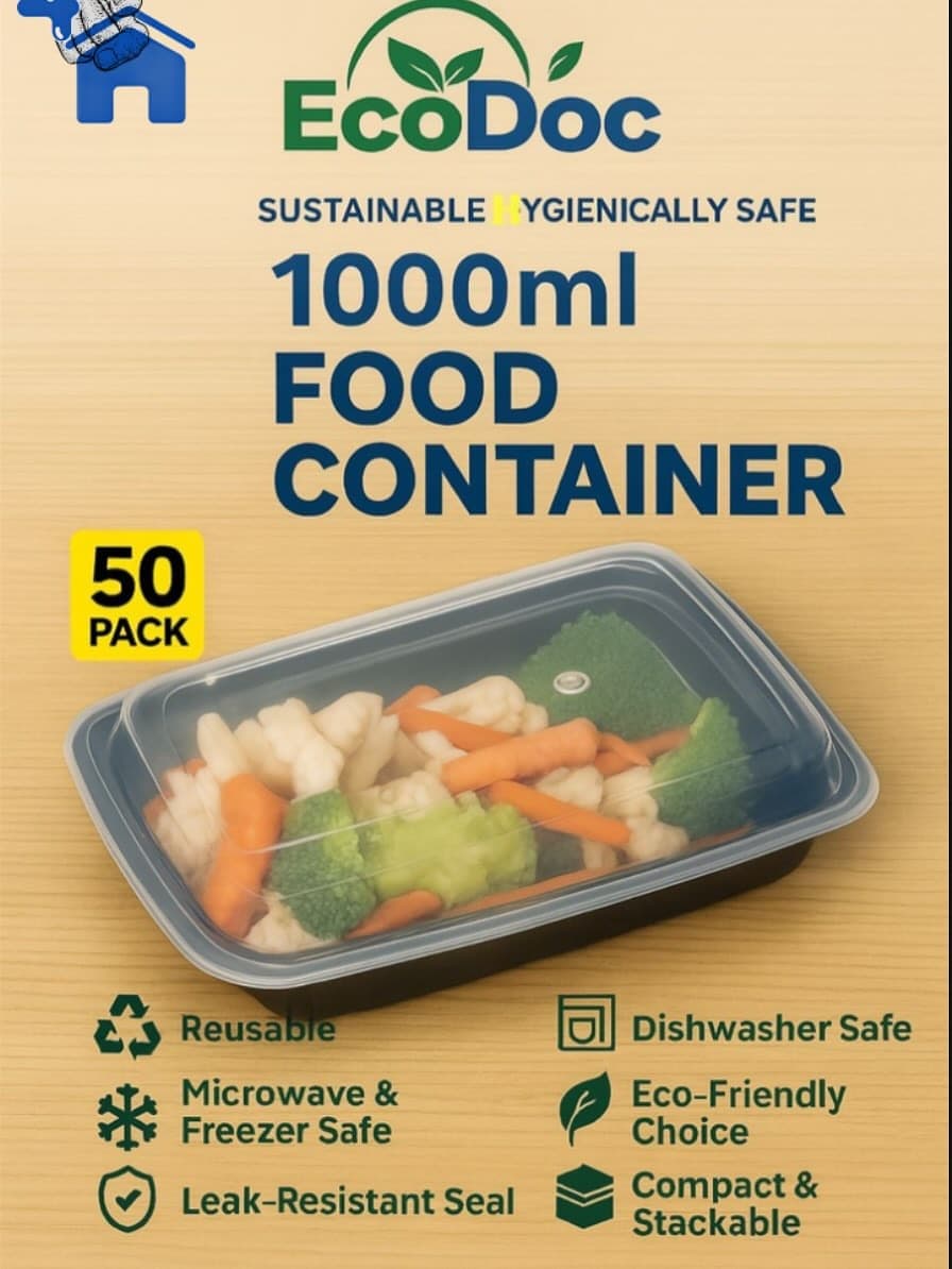 EcoDoc 1000ml Reusable Food Container (150 Pack) — photo 2 of 9