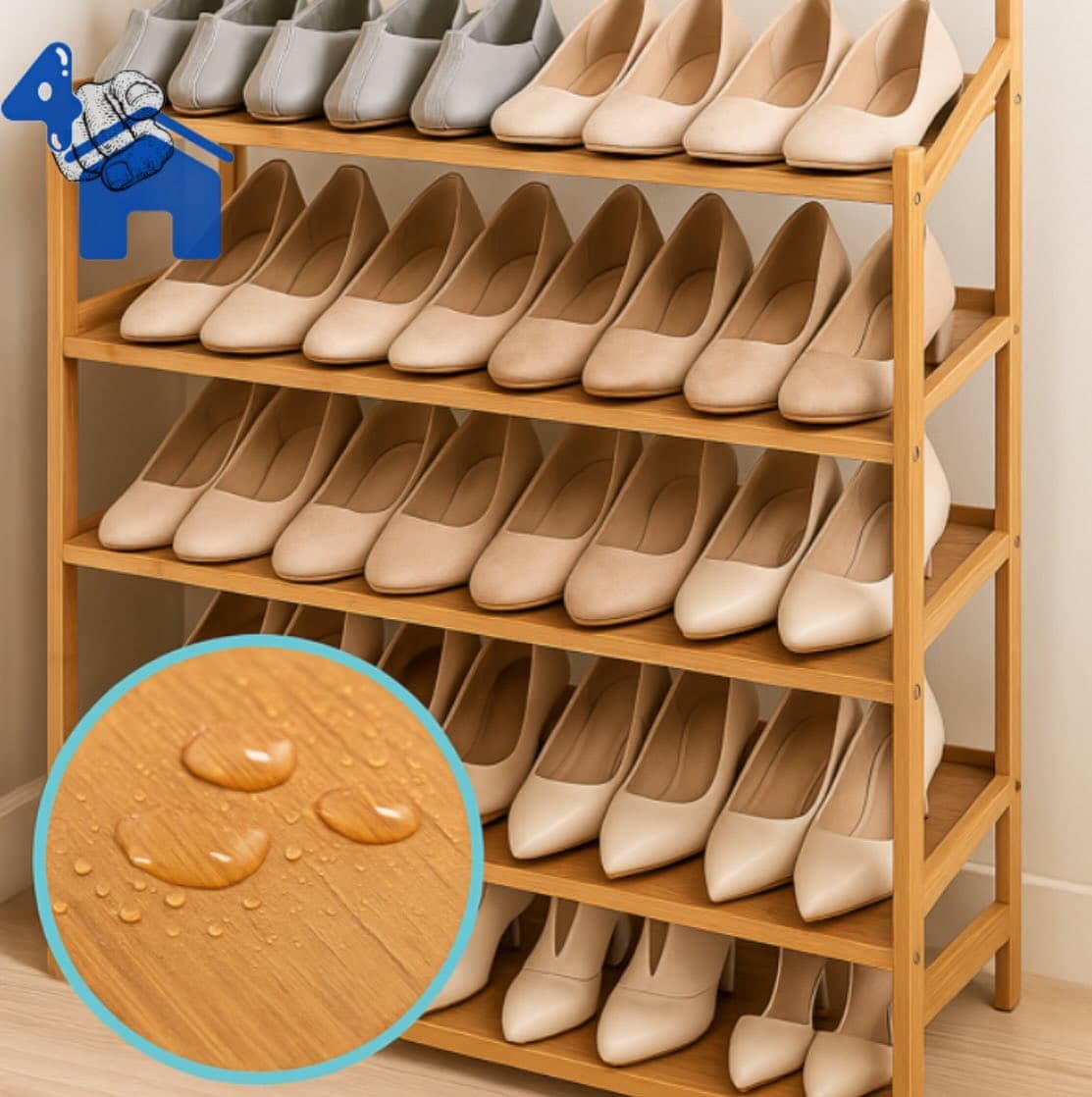 Foldable Multi-Tier Bamboo Shoe Rack — photo 5 of 6