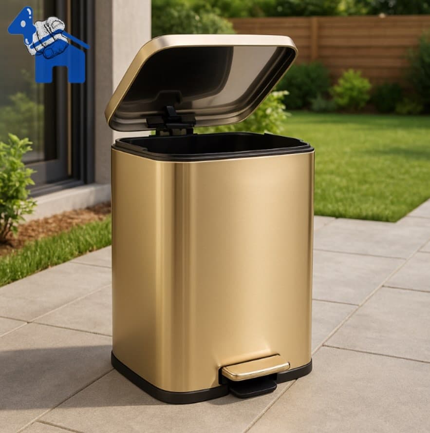 LuxeStep 30L Pedal Trash Bin (Gold) — photo 3 of 4