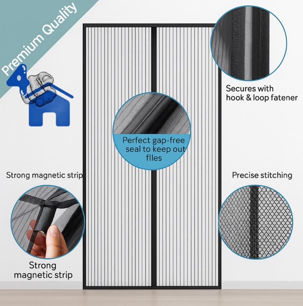 Magnetic Screen Door with Velcro & Magnetic Seal — photo 2 of 5