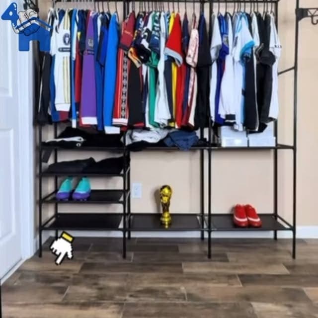 3-Column Clothes Rack Wardrobe with Shoe Organizer — photo 7 of 10