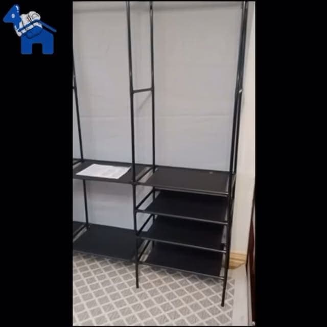 3-Column Clothes Rack Wardrobe with Shoe Organizer — photo 9 of 10