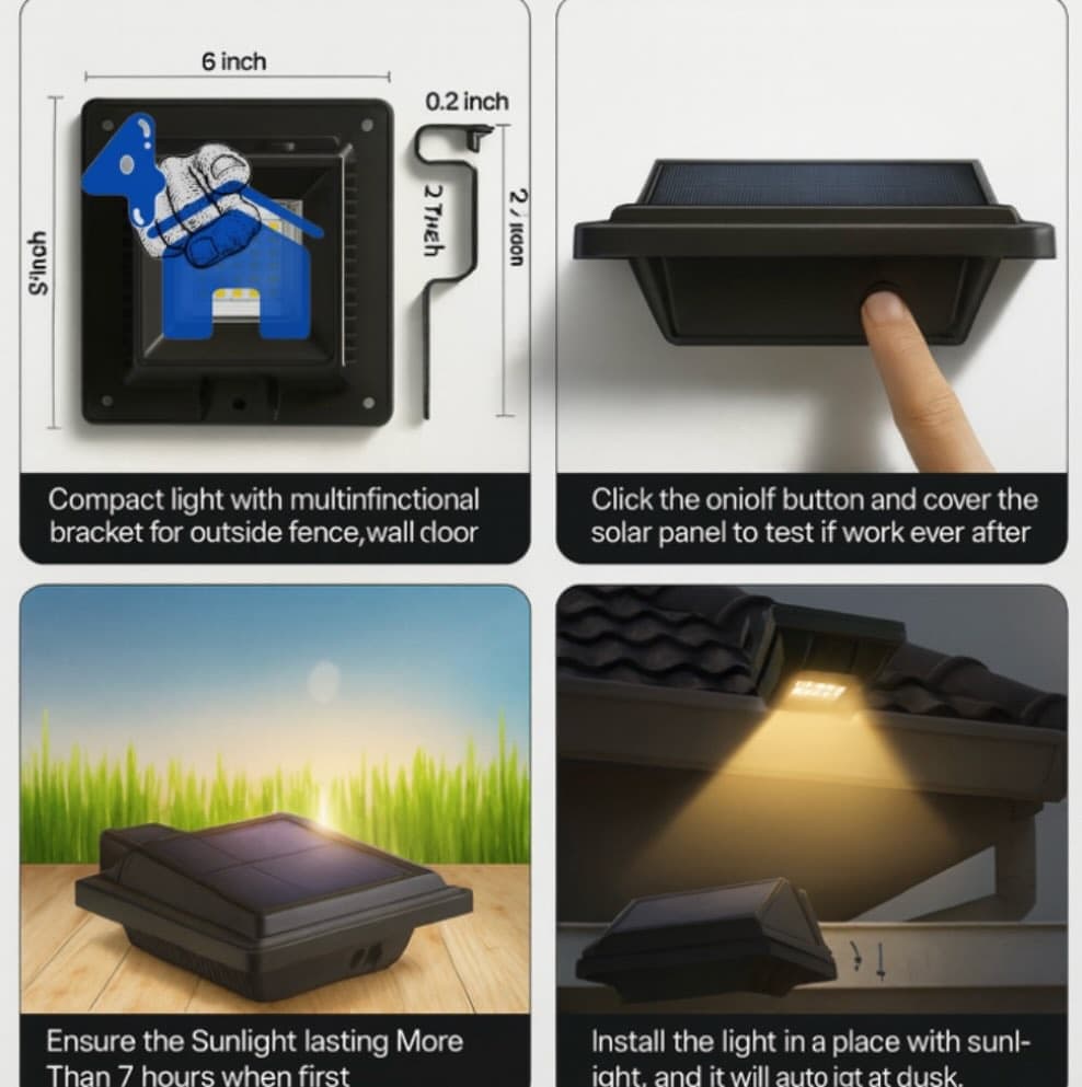 Solar Fence / Gutter Lamp — photo 4 of 6