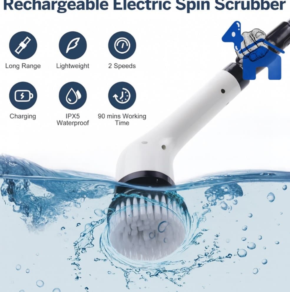 Upgraded Electric Spin Scrubber (9 Brush Heads) — photo 7 of 9