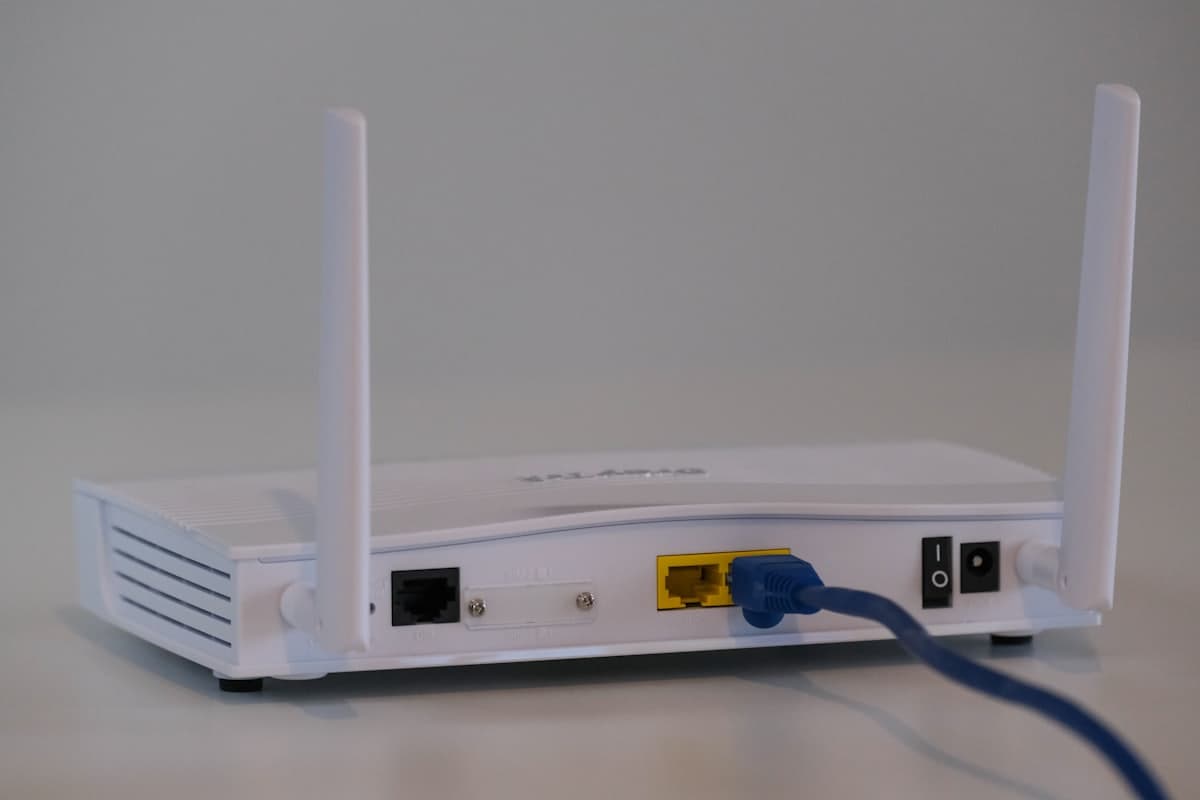 WiFi router with a network cable connected